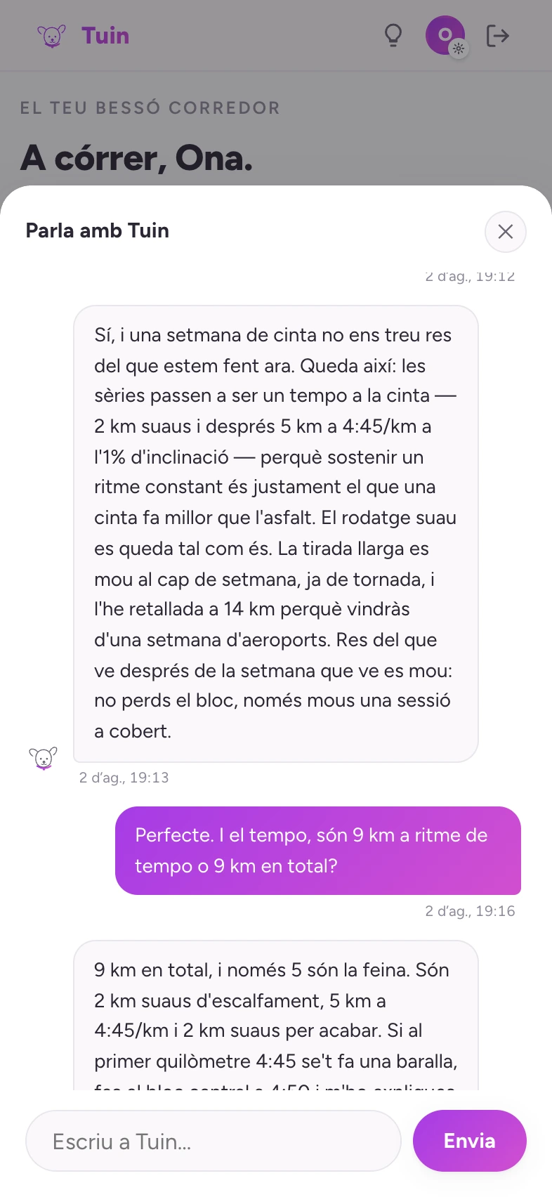 Una conversa amb en Tuin: una setmana de viatge reorganitzada a la cinta de l'hotel i una resposta que explica exactament quant dura el bloc de tempo.